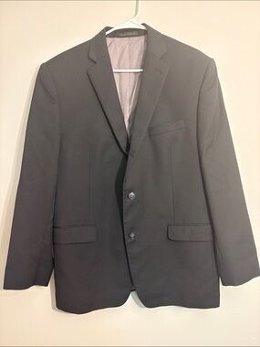 2 piece Calvin Klein Black suit set Two-Button Formal Jacket and pants